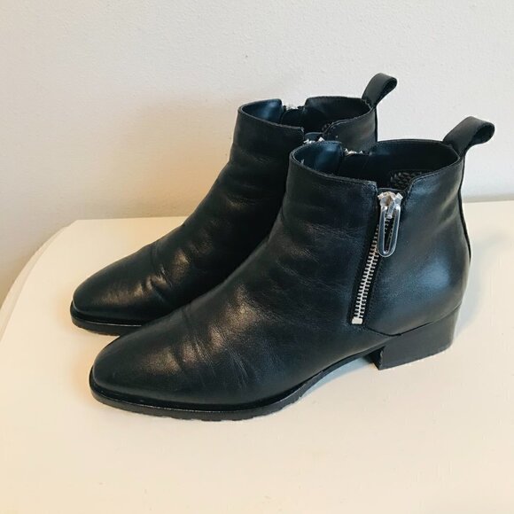 Aquatalia Nadie Black Leather Waterproof Ankle Boot Size 7 - Picture 4 of 10